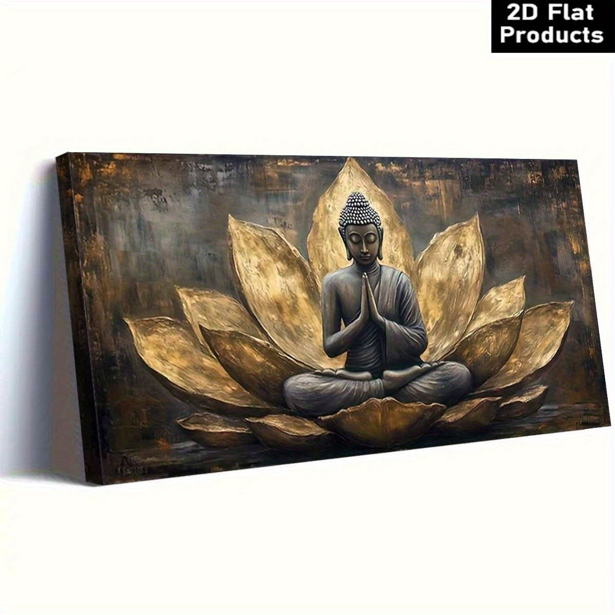 Buddha Meditation Canvas Wall Art Ready To Hang Wood Frame