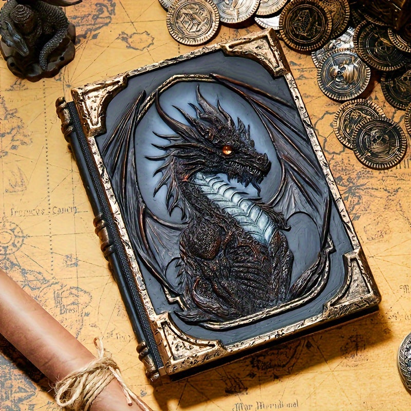 Dragon Embossed Resin Notebook Vintage Fantasy Journal For Sketching Notes And Gifts
