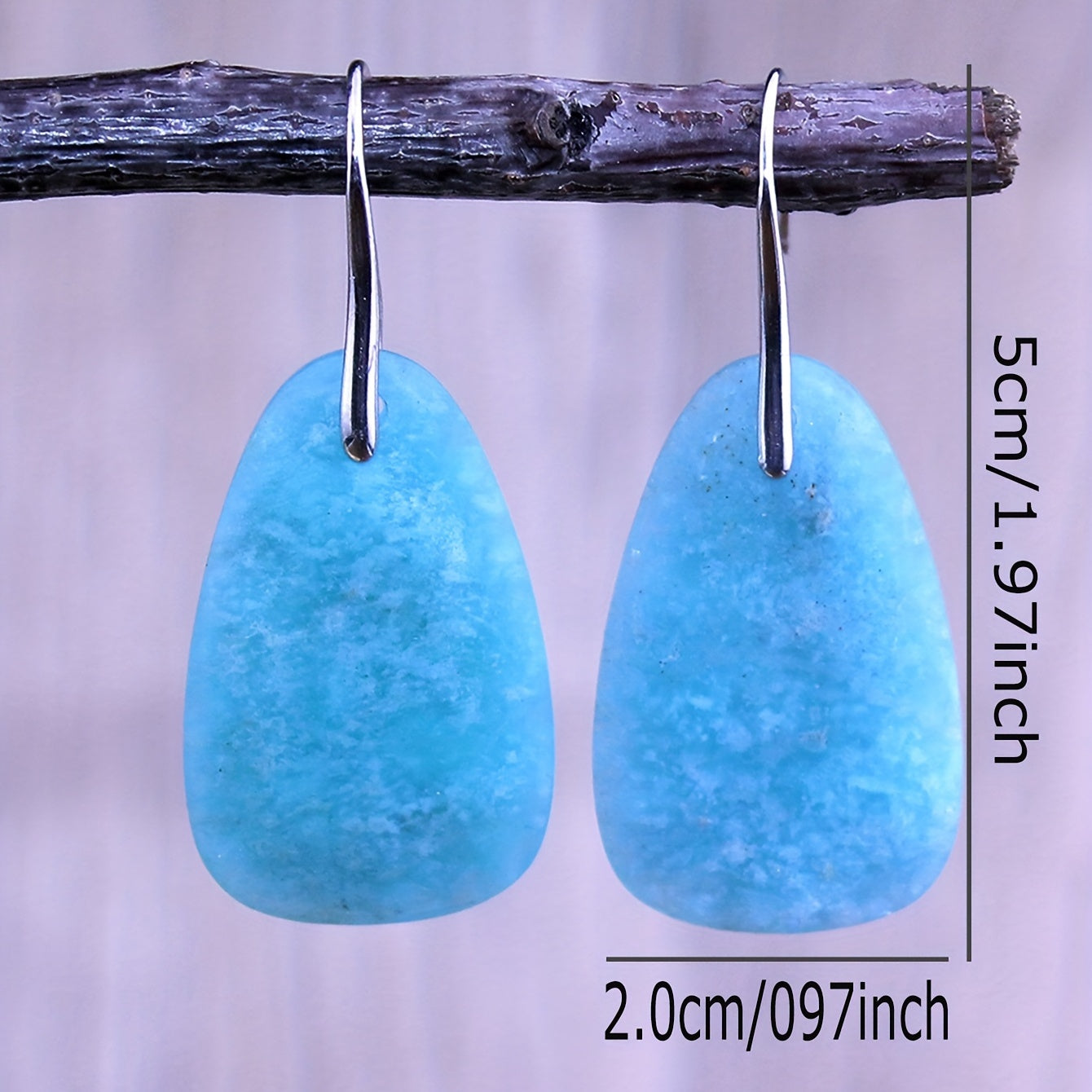 Blossom And Radiate Amazonite Dangle Earrings Copper Hooks
