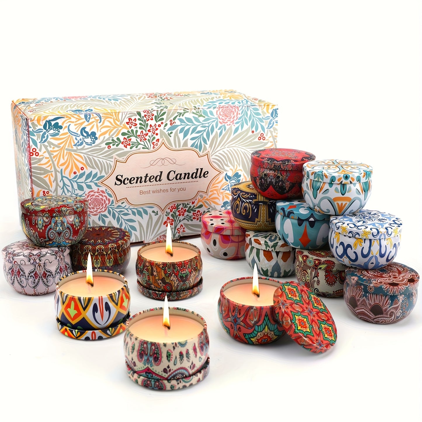 Ar Candles Halloween 16 Piece Candles Gift Set With Long Lasting Fragrance For Home