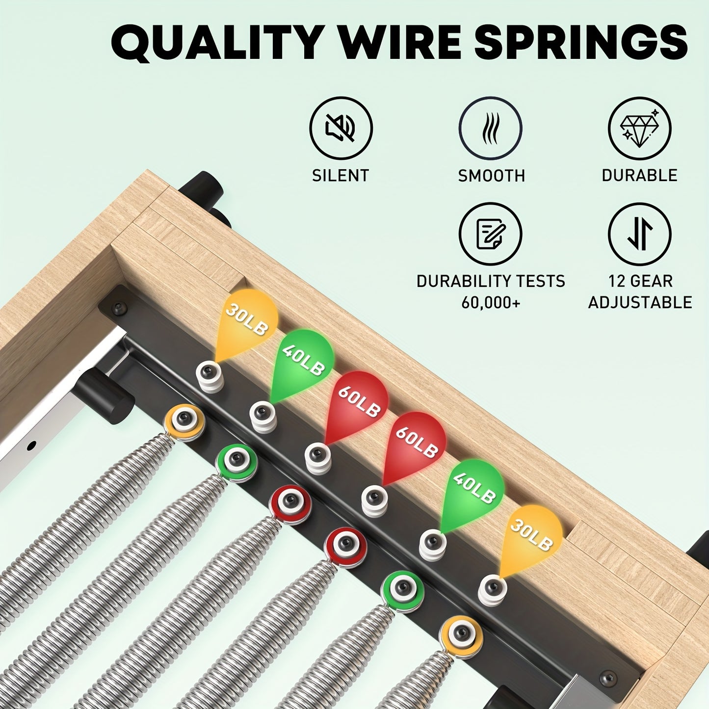 Pilates Reformer Machine With Foldable Design And Wheels