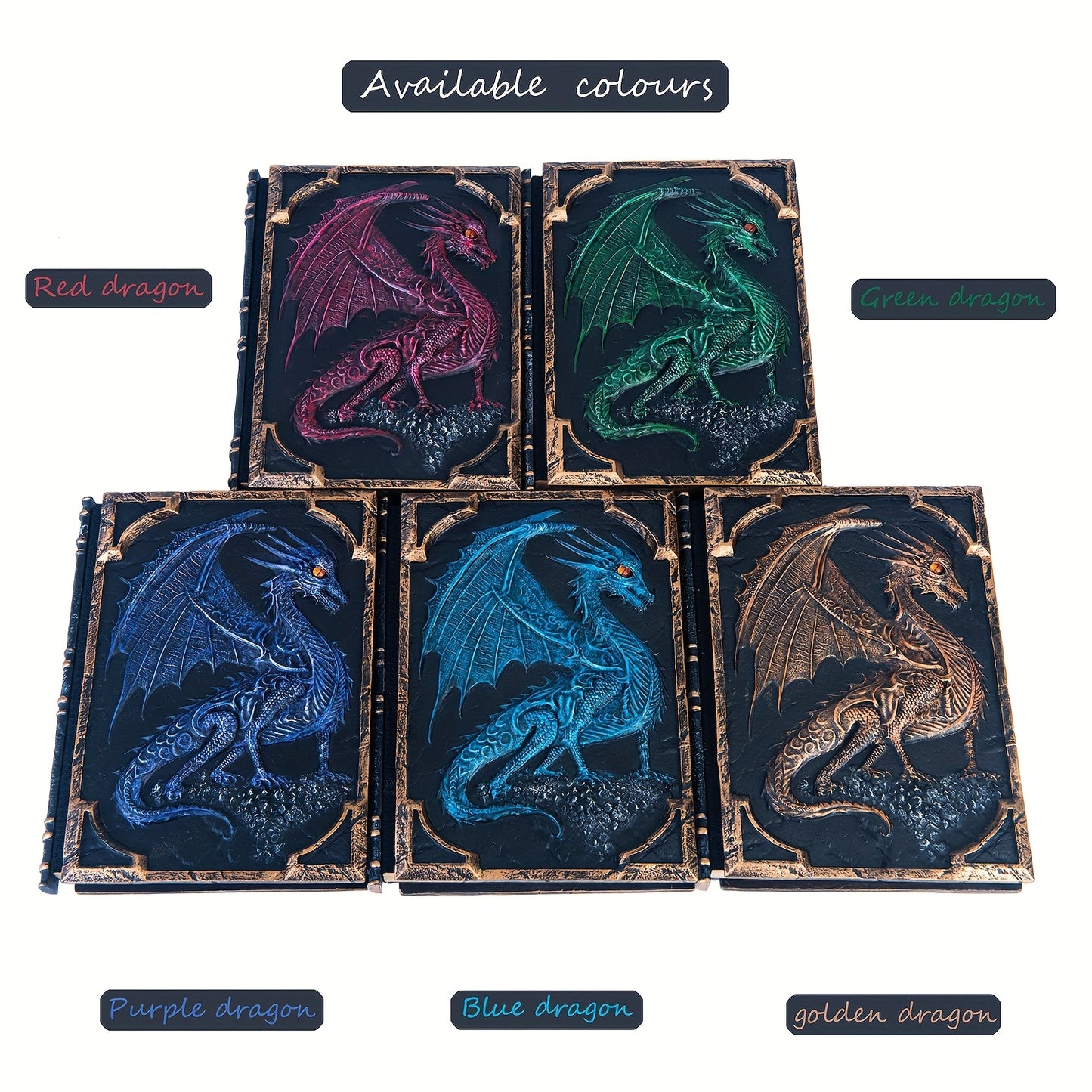 Flying Dragon Embossed Journal Notebook Resin Engraving