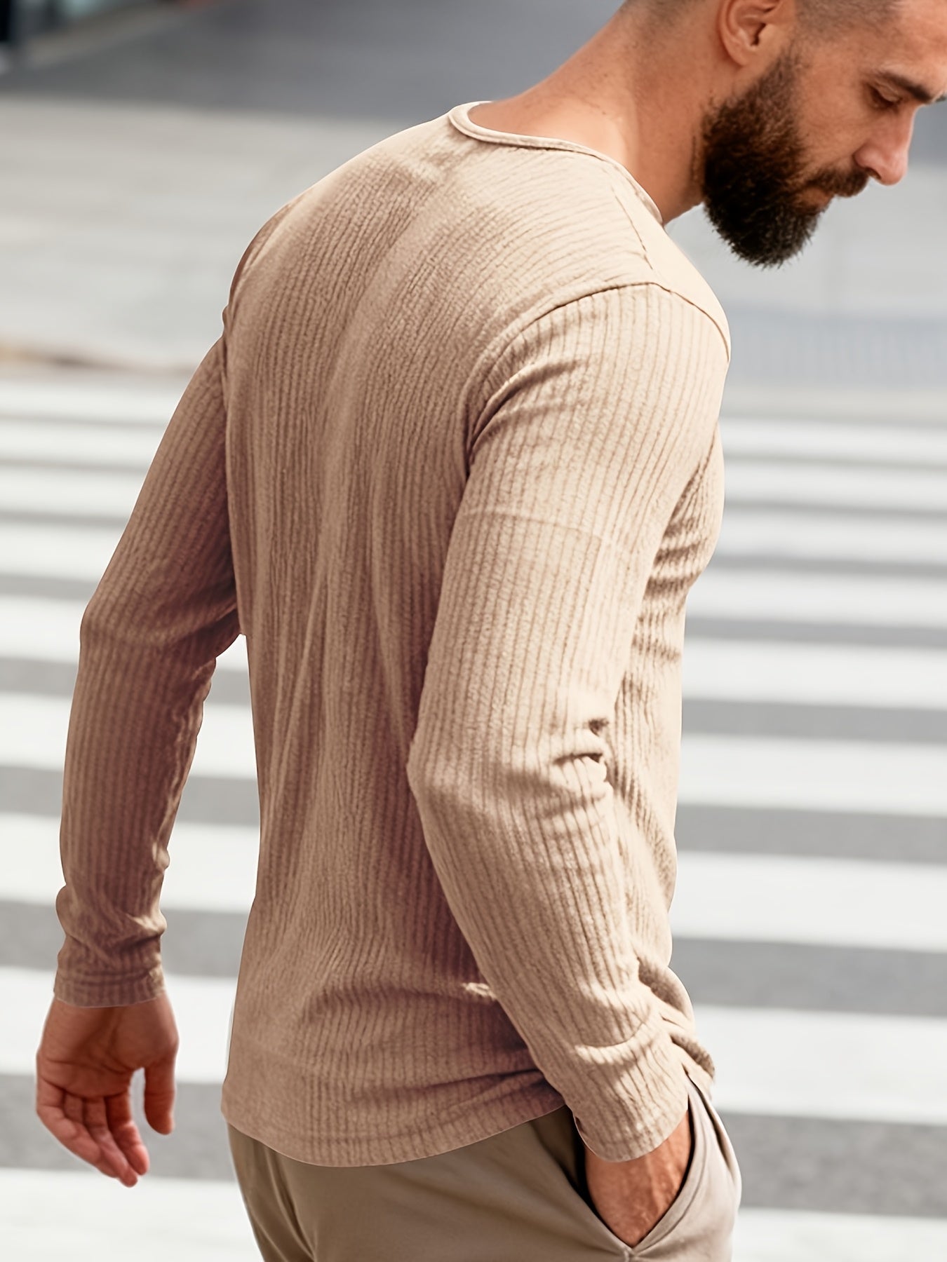 Tough Guy Men's American-Style V-Neck Long Sleeve T-Shirt