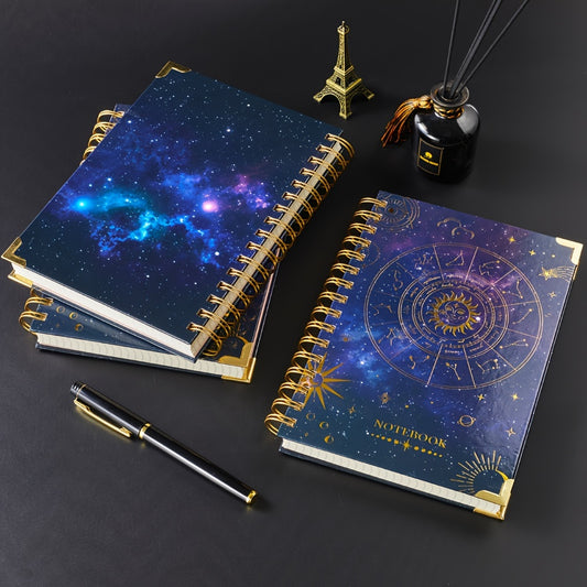 Set Of 3 Spiral Journals Starry Sky Astrology Zodiac Art