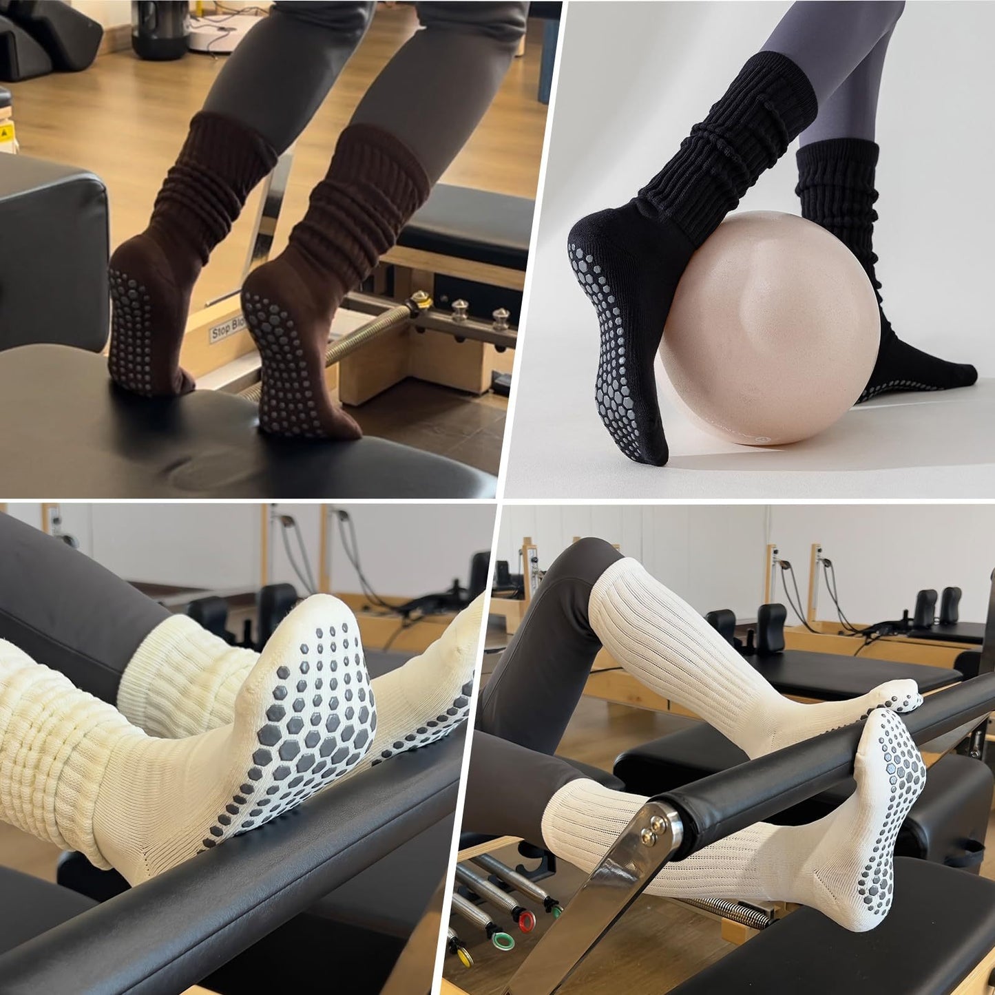 Blossom & Radiate Slouch Yoga Socks With Grips For Women