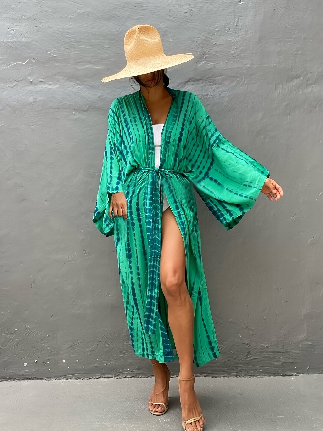Blossom And Radiate Boho Tie Dye Viscose Beach Cover Up