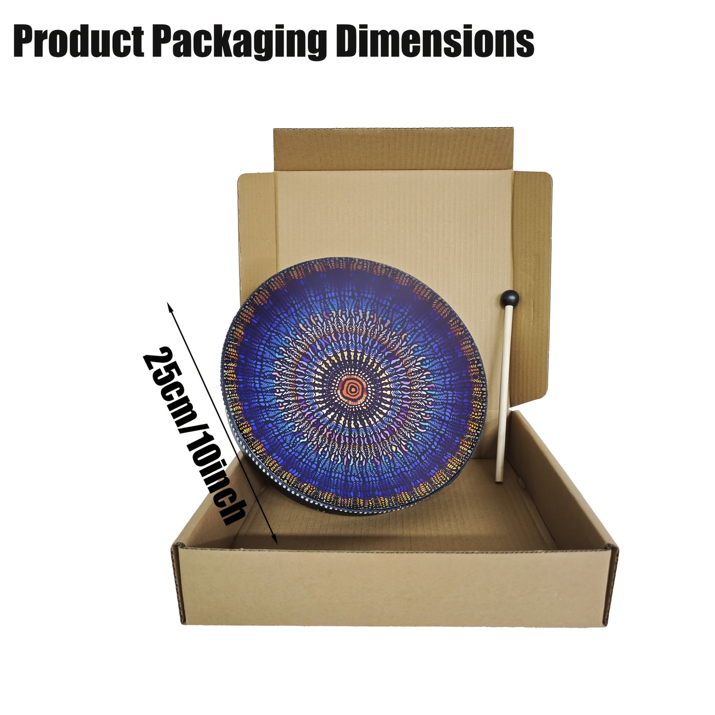 Blossom And Radiate Shamanic Drum With Painted Mandala