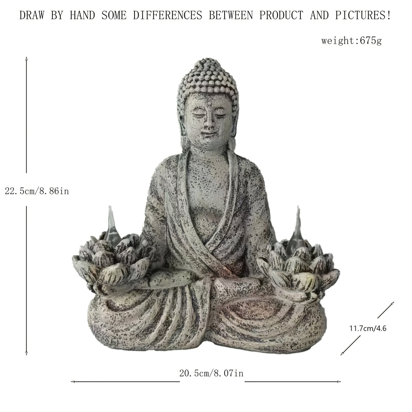 Blossom And Radiate Lotus Statue Solar Powered Garden Decor