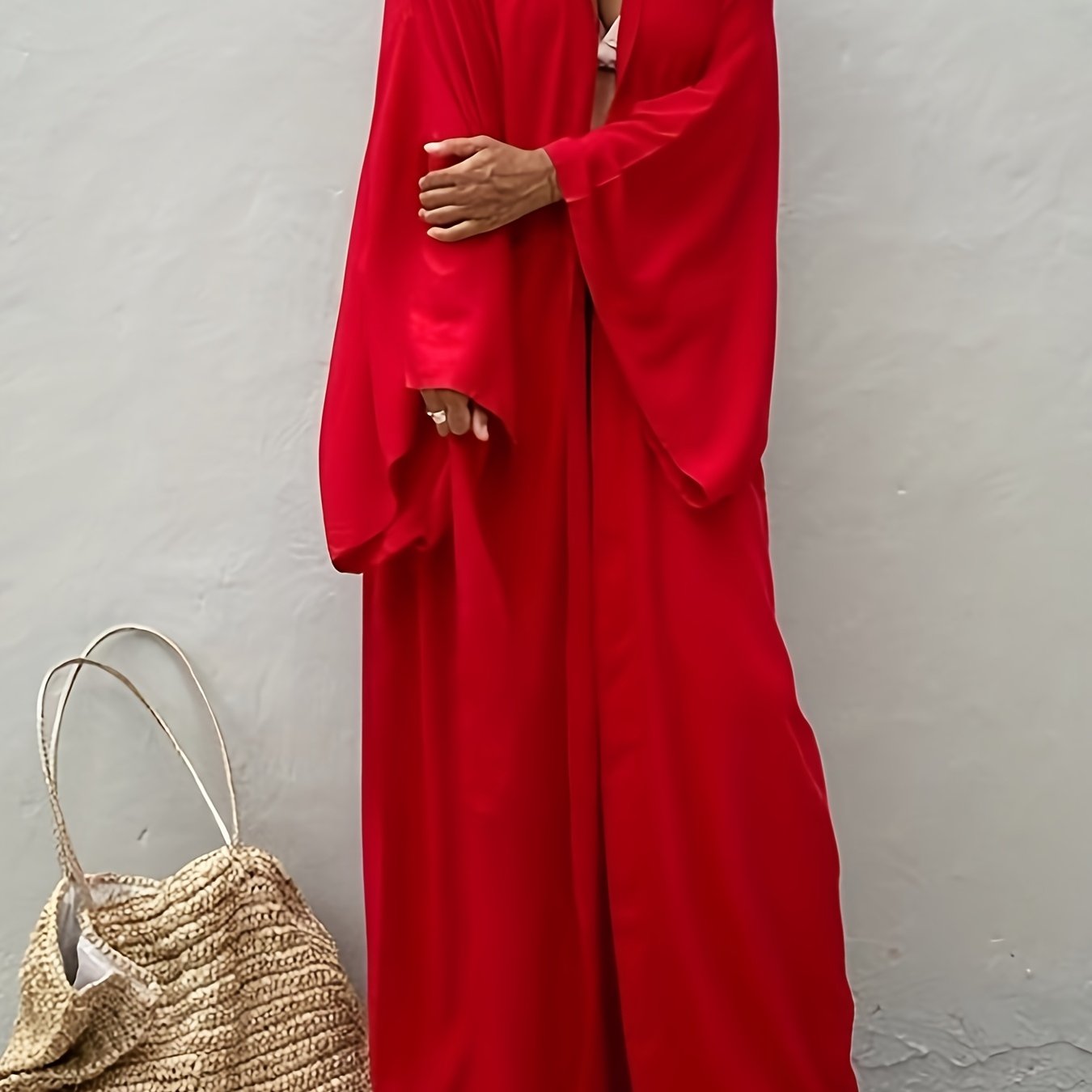 Lightweight Beach Kimono Cardigan Belted Swim Cover Up