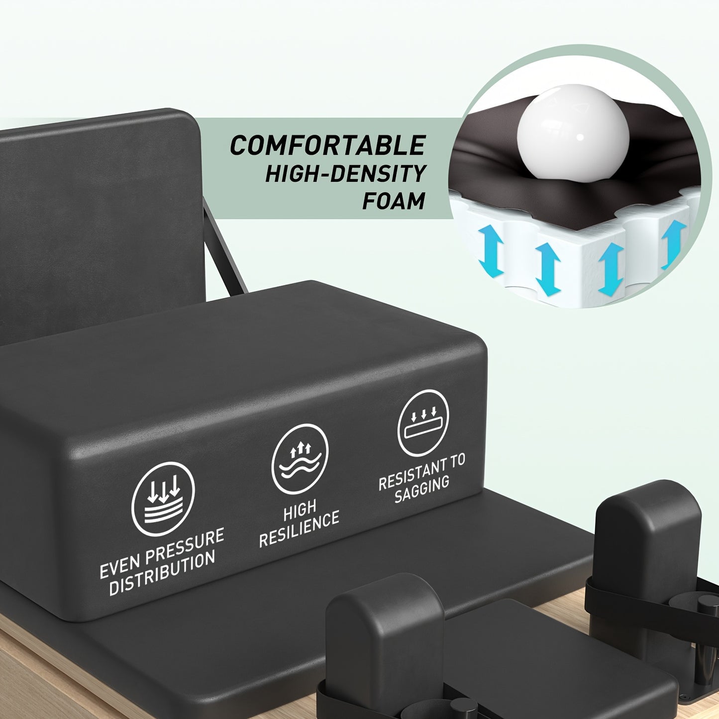 Pilates Reformer Machine With Foldable Design And Wheels