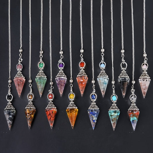 Blossom And Radiate Natural Chips Resin Spirit Pendants