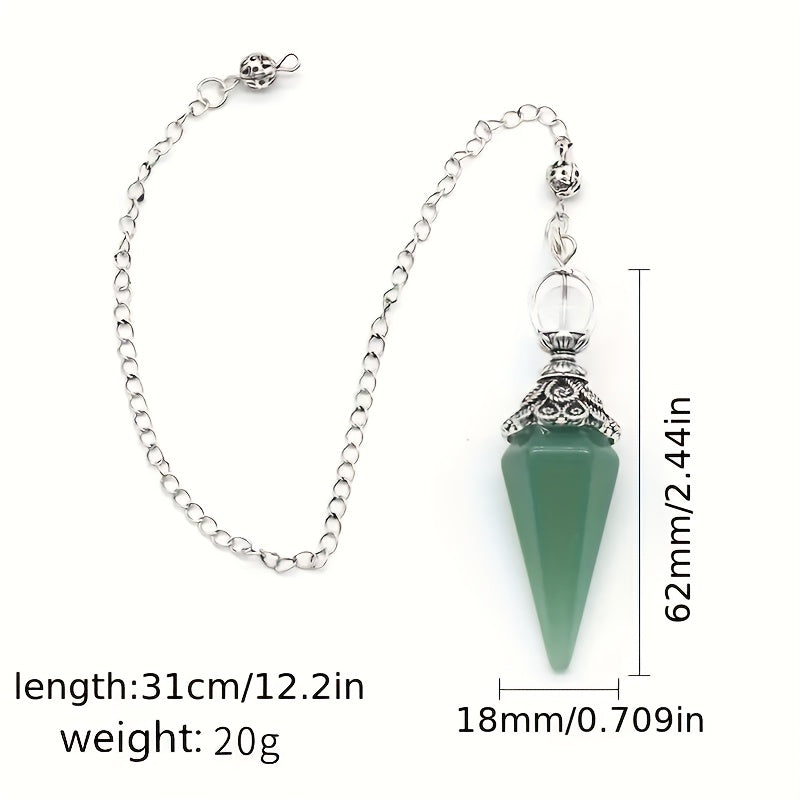 Natural Amethyst Powder Hexagonal Pendulum Necklace