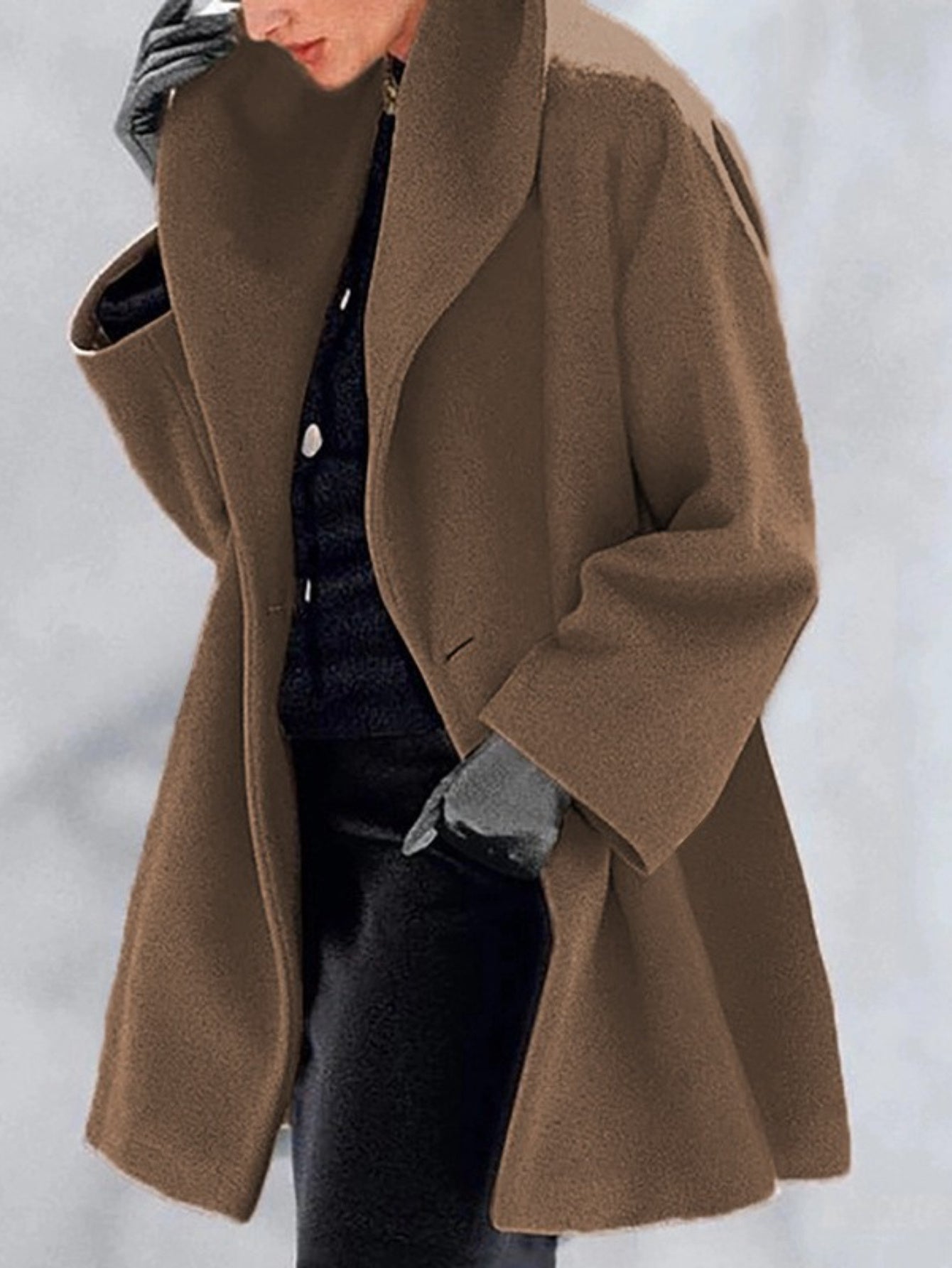 SCACTO Women's Winter Coat Formal Outerwear Button Front