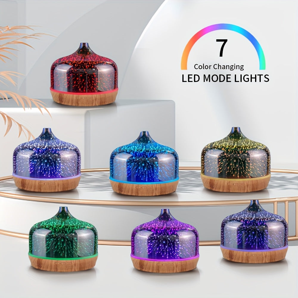 Essential Oil Diffuser 3D Glass Humidifier Auto Close Timer