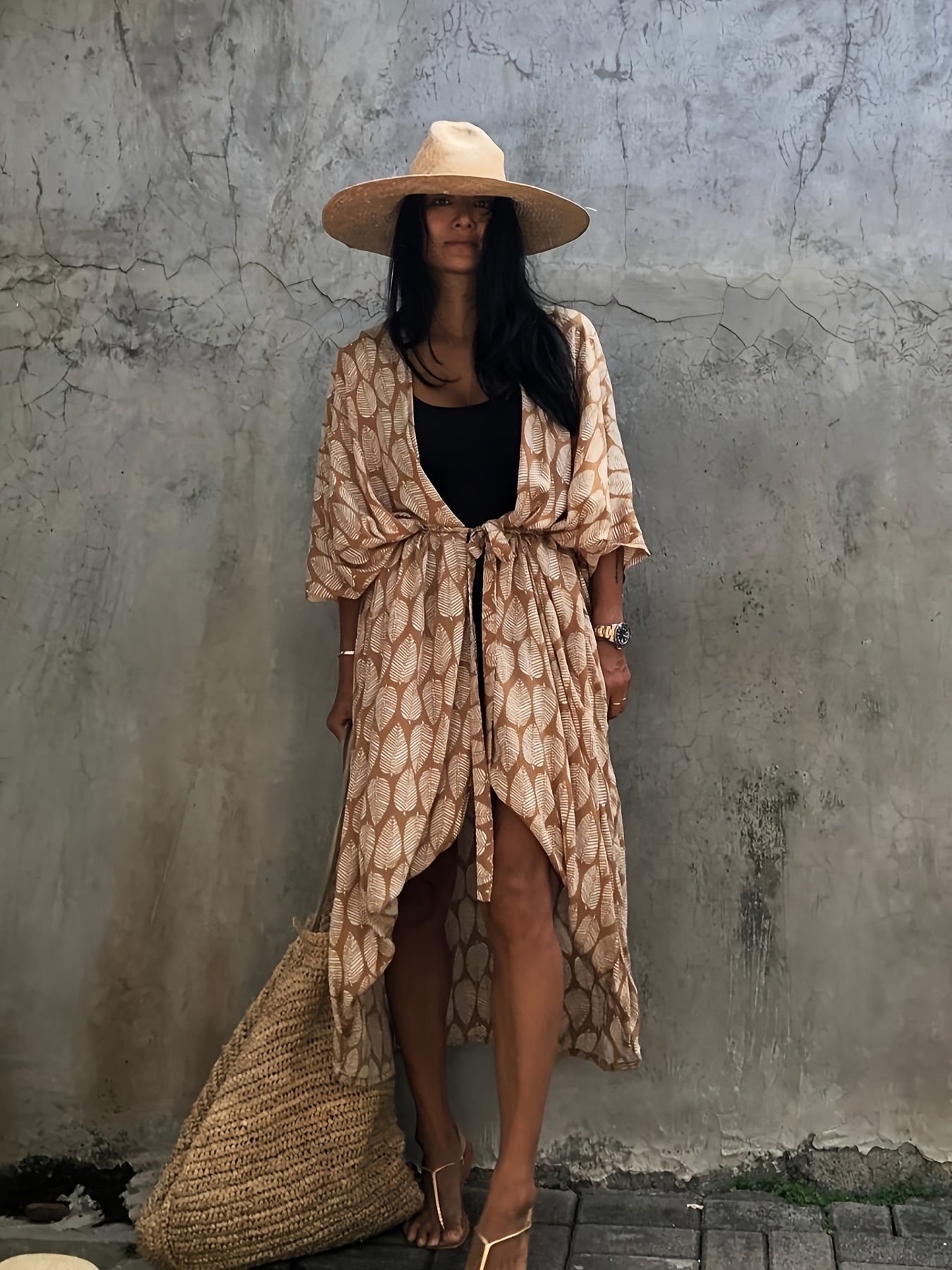 Boho Tie Dye Cardigan Beach Dress For Women Casual