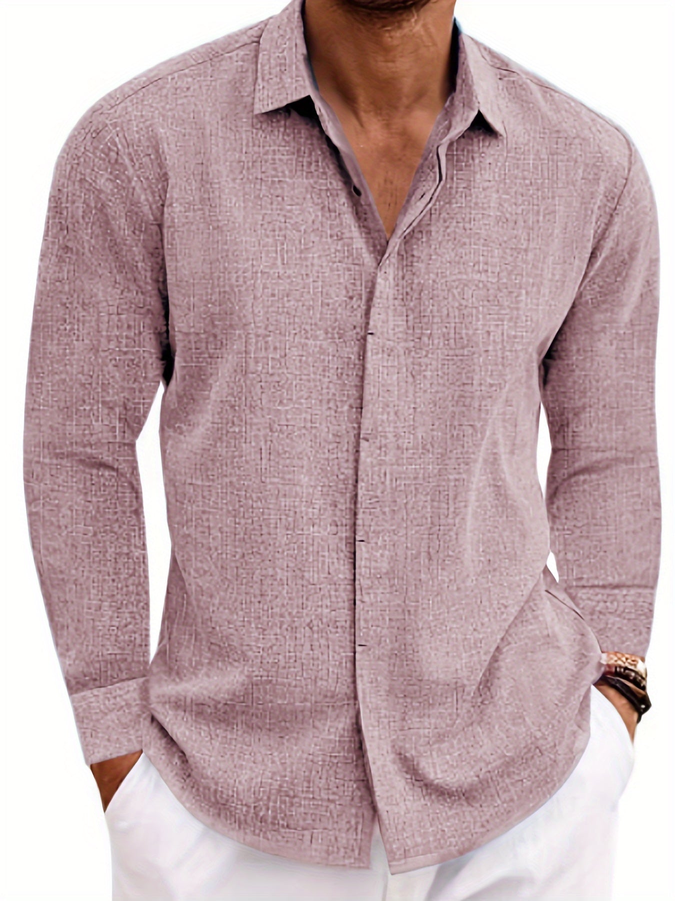 SCACTOCollar Linen-Blend Long Sleeve Shirt For Summer
