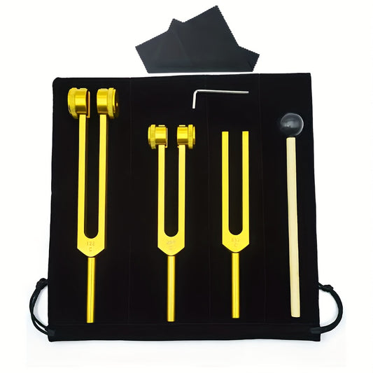 Aluminum Alloy Neural Tuner Chakra Tuning Fork Set 128Hz 256Hz 512Hz