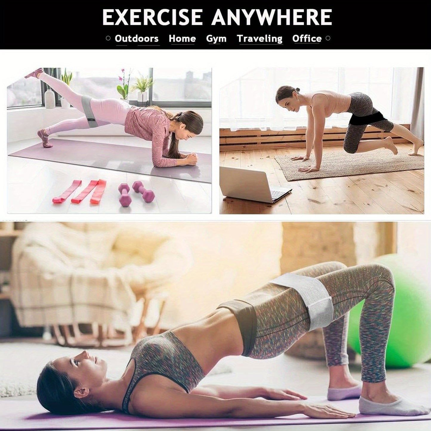 PUMPMUSCLE Pilates Essentials Kit For Women Ring And Bands