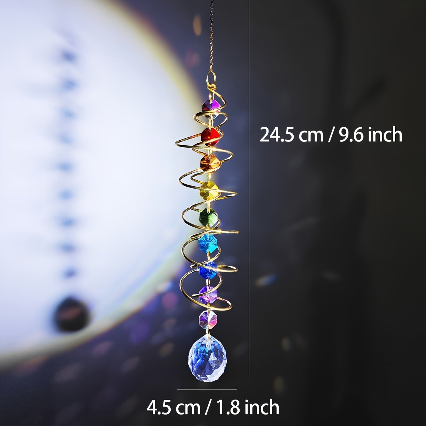 3D Spiral Wind Chime Stabilizer Crystal Pendant Stainless Steel