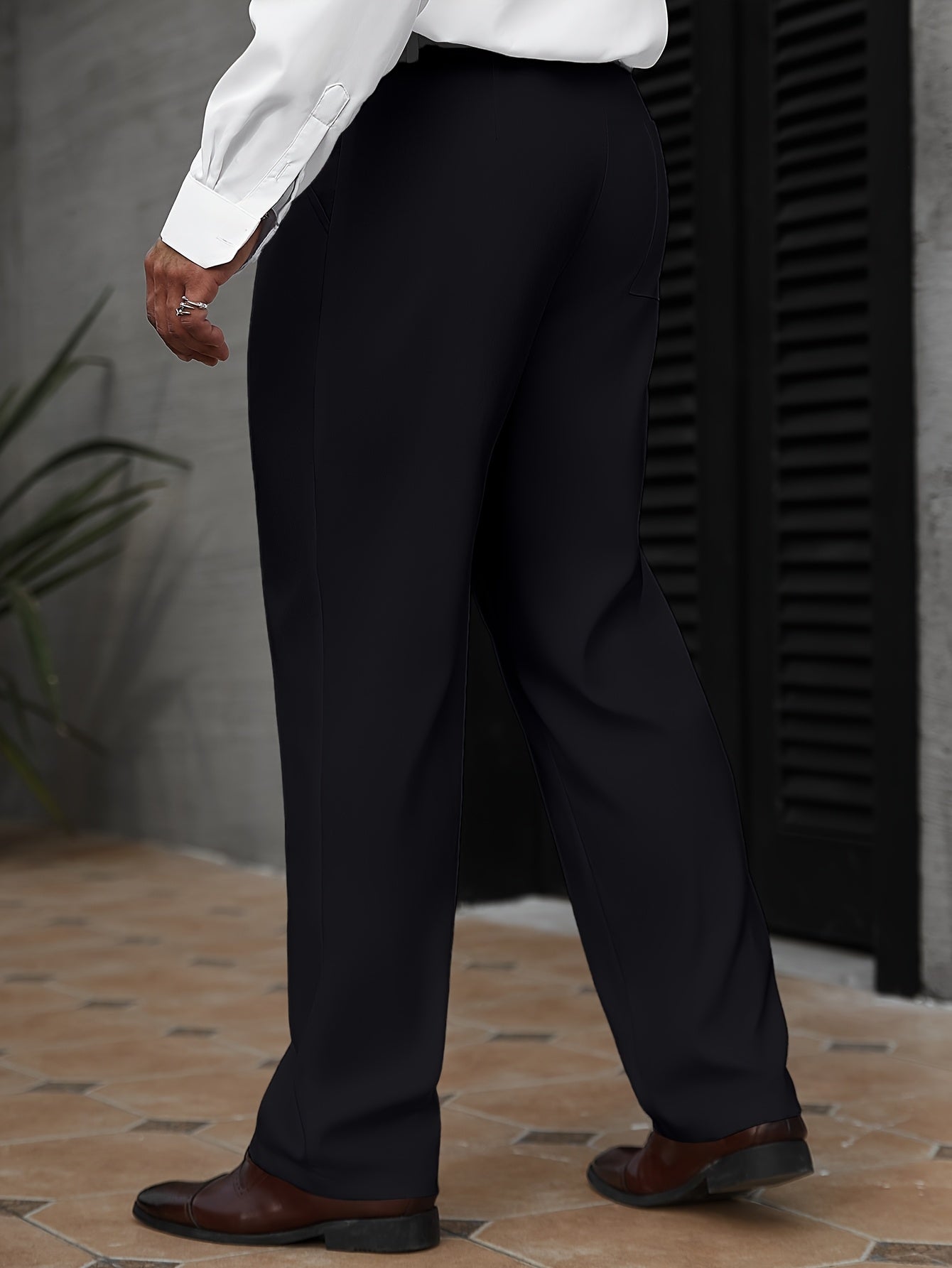 Men's Lightweight Formal Dress Pants Straight-Leg For Spring And Fall