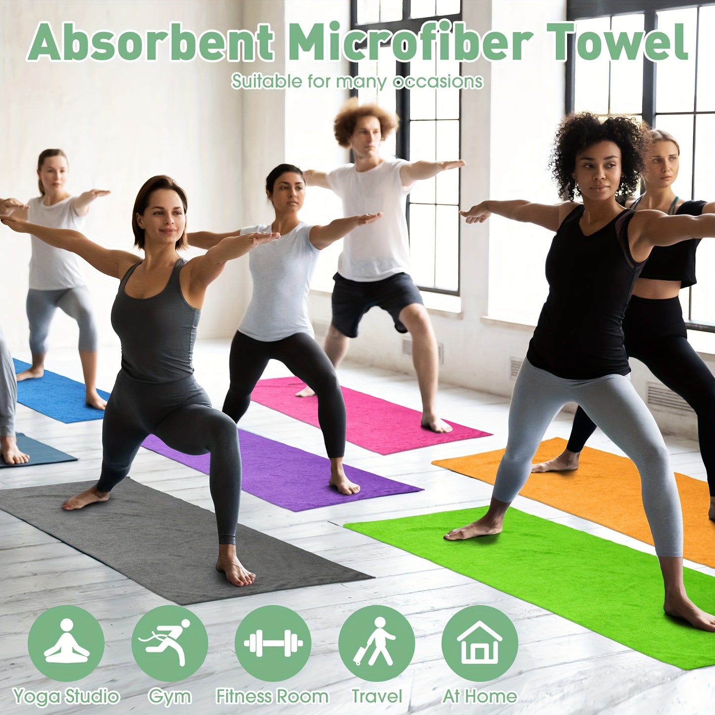 Patelai Yoga Towels Non Slip Microfiber 6 Pack Pilates