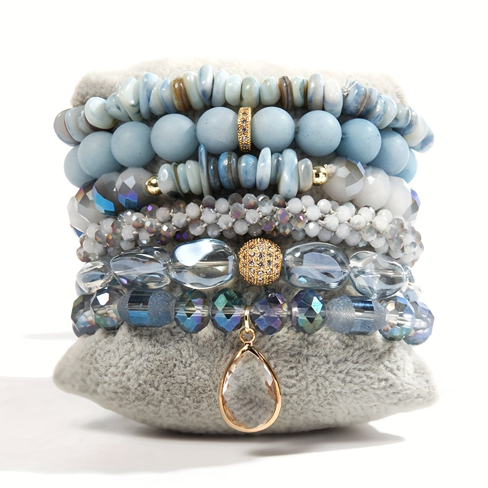 Blossom And Radiate Boho Tiger Eye Crystal Bracelet Set