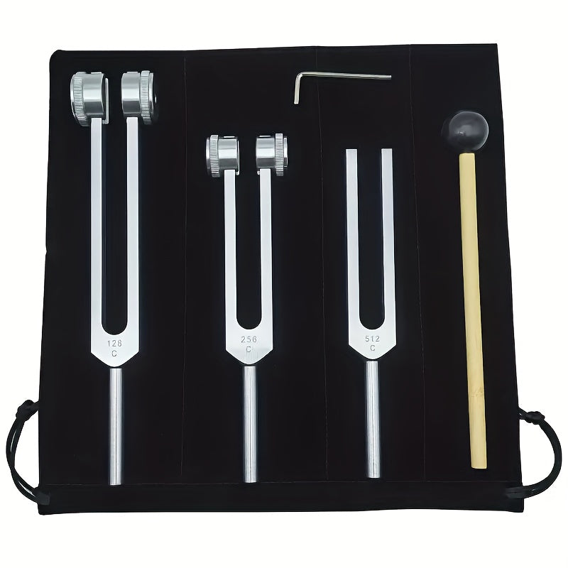 Aluminum Alloy Neural Tuner Chakra Tuning Fork Set 128Hz 256Hz 512Hz