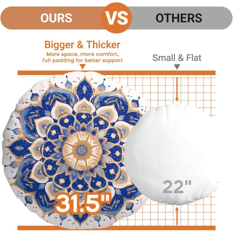 Round Meditation Cushion With Removable Washable Cover For Adults