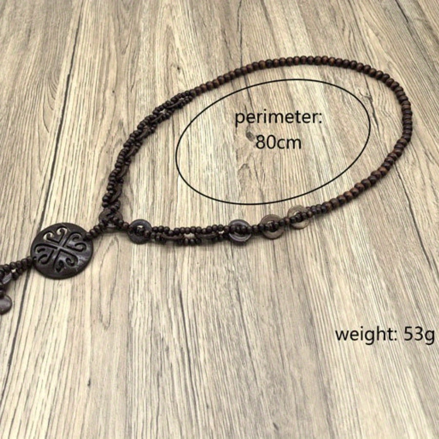 Women's Vintage Y-Neck Boho Coconut Shell Necklace