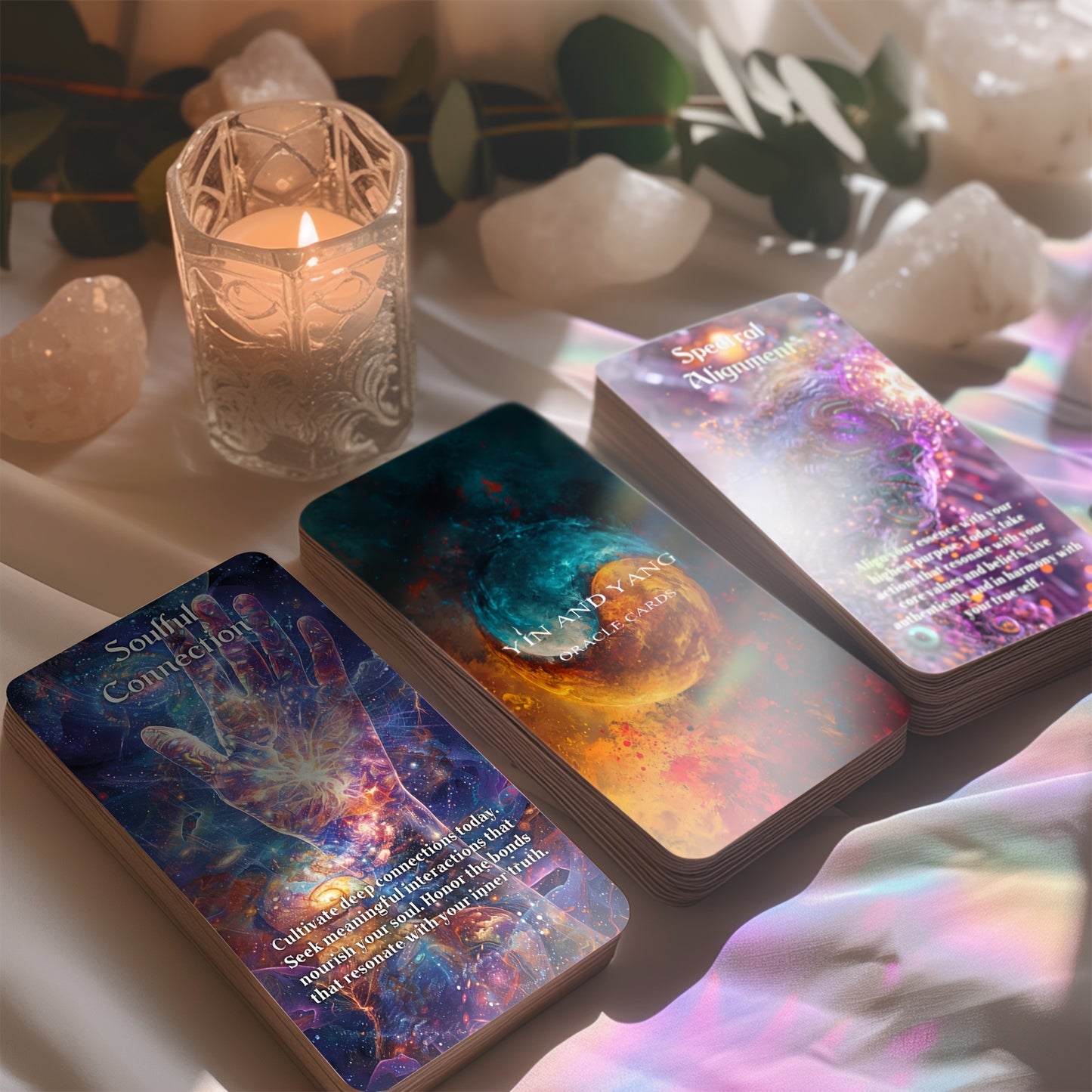 68-Card Yin And Yang Oracle Cards Deck With Meanings Bag