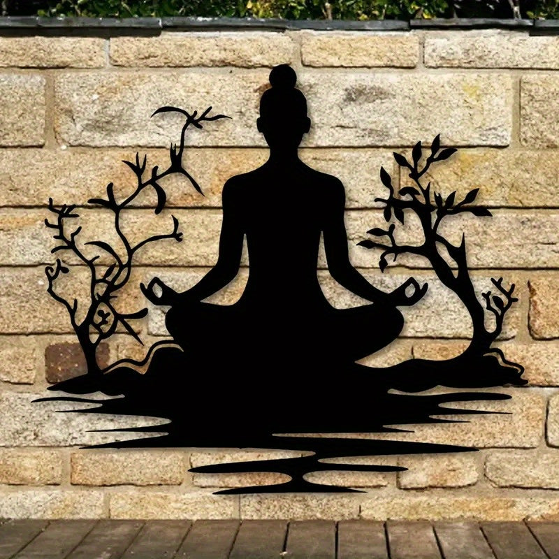Zen Buddha Metal Wall Art Statue Chakra Decor Home Office