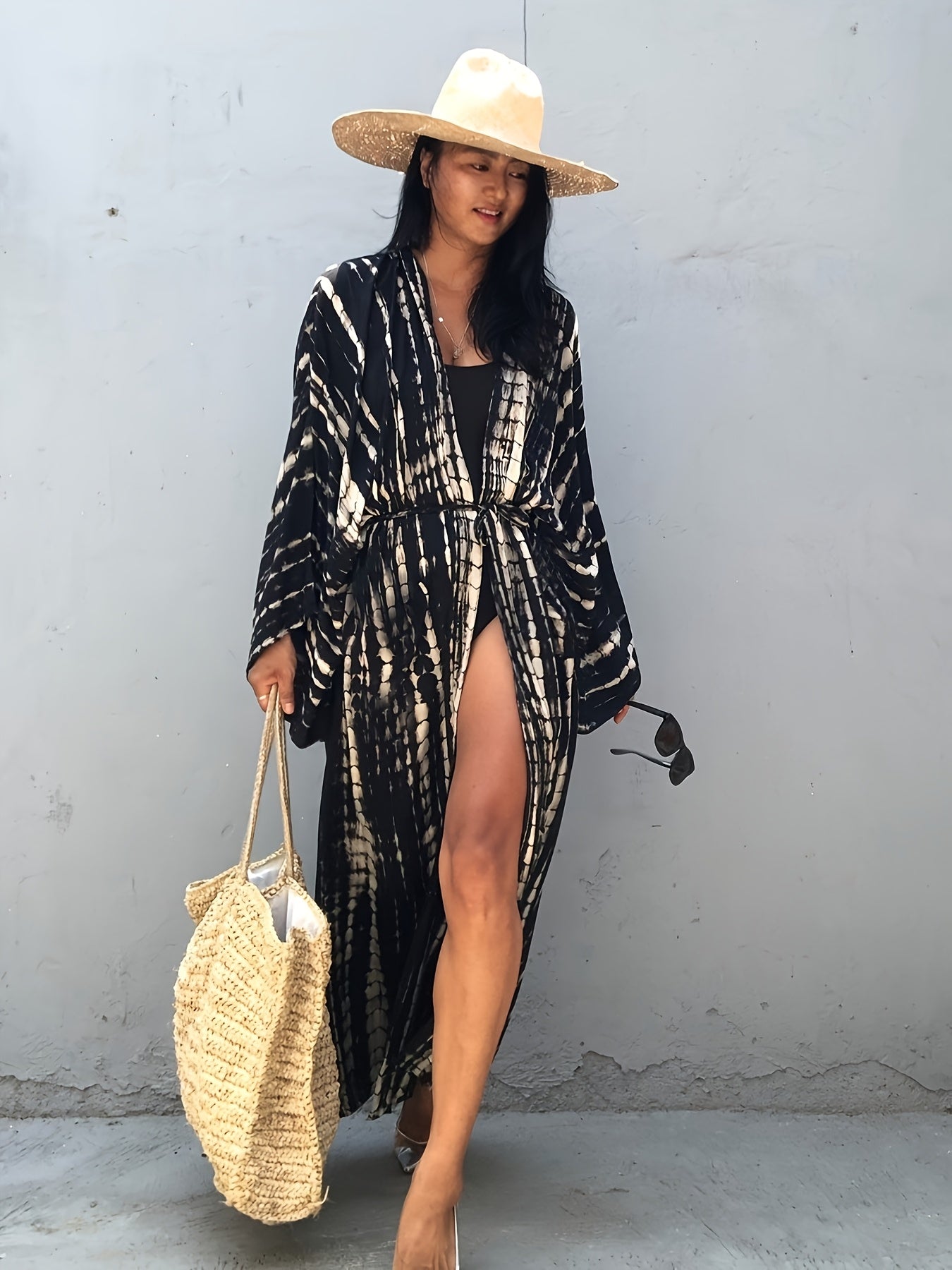Blossom and Radiate Lacing Kaftan Boho Beach Cover Up