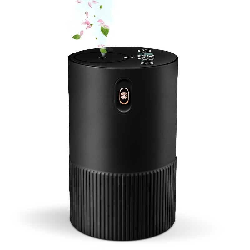 Waterless Diffuser with 6 X 0.34oz Hotel Essential Oil, Smart Car Air Diffuser, Mini Scent Air Machine Portable Diffuser for Home Car Office, Start/Stop SyncSmart Control