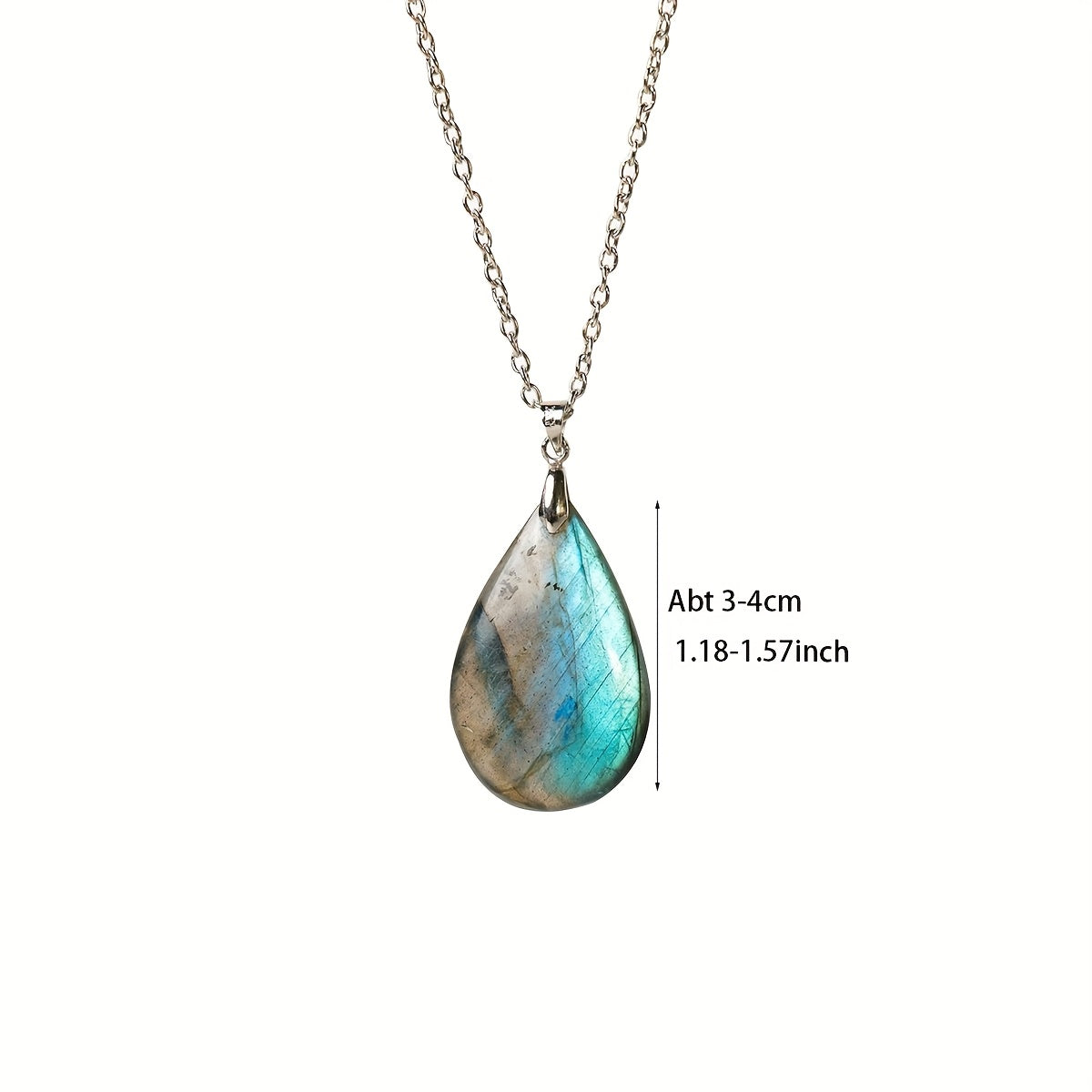 Blossom and Radiate Labradorite Teardrop Pendant Necklace
