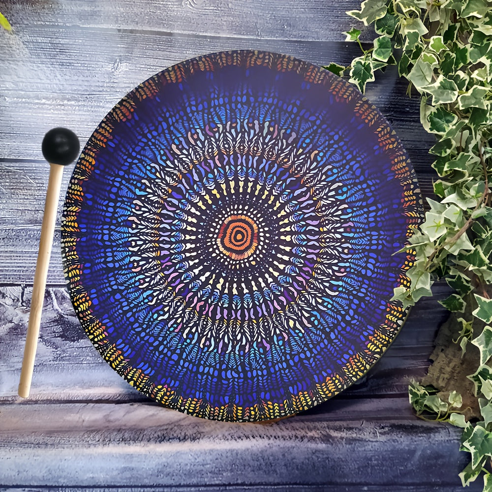 Blossom And Radiate Shamanic Drum With Painted Mandala