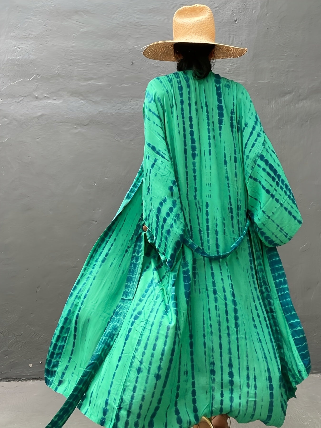 Blossom And Radiate Boho Tie Dye Viscose Beach Cover Up