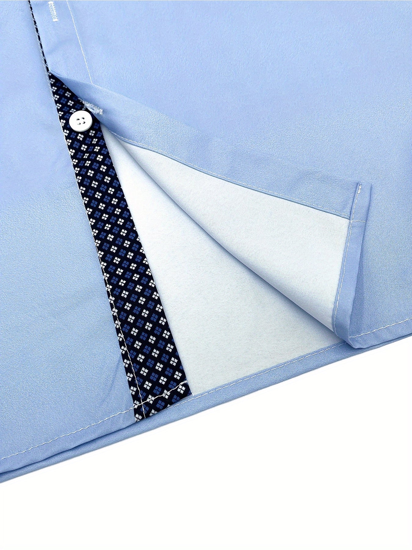 Men Button Collar Long Sleeve Formal Shirt For Office