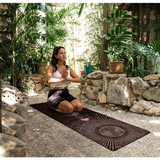 Printed Yoga Mat With Non-Slip Texture And Carrying Bag