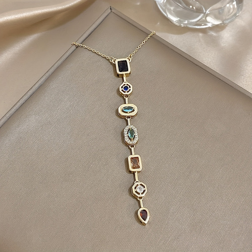 Blossom And Radiate Long Pendant Necklace Gemstones