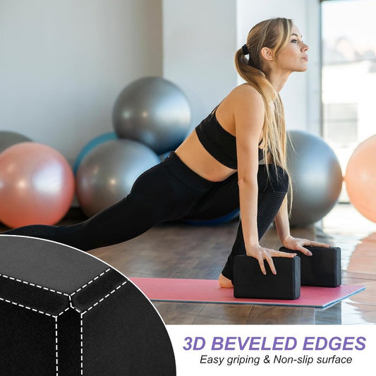Patikil Yoga Blocks Set EVA Foam Non Slip High Density