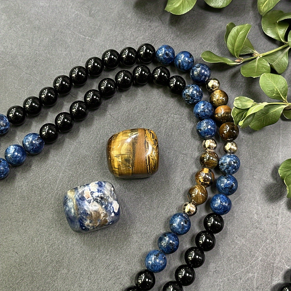 Blossom And Radiate Bohemian Tiger Eye Agate Mala Necklace