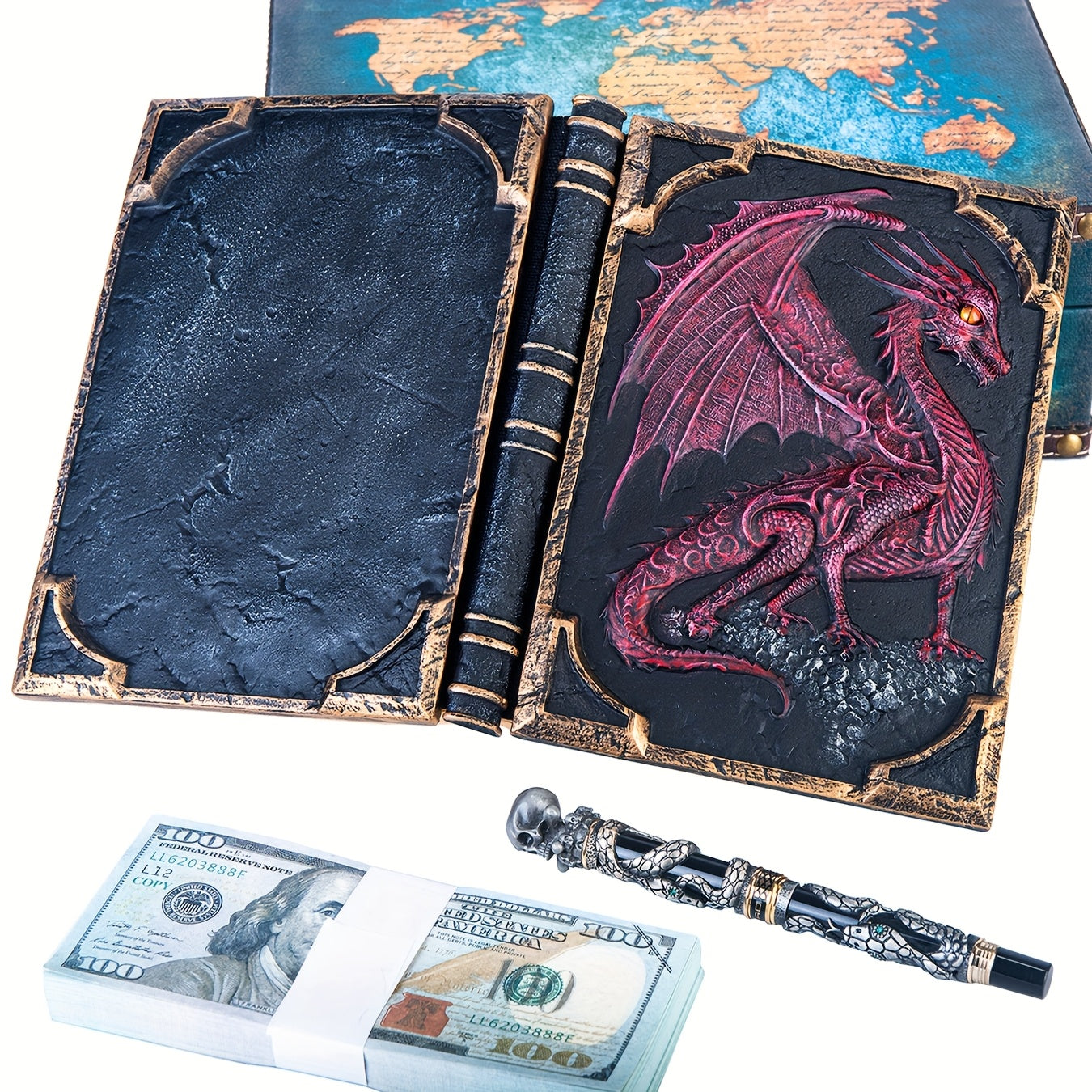 Flying Dragon Embossed Journal Notebook Resin Engraving