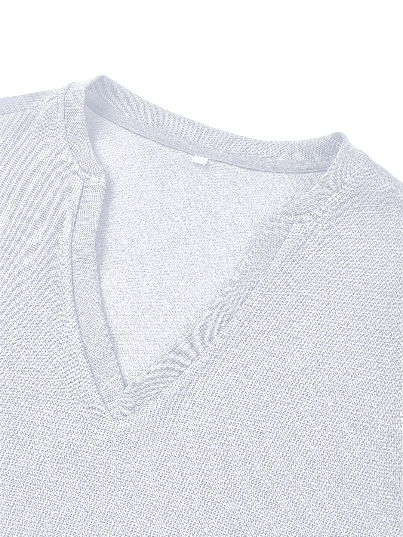 Mens Deep V Neck T Shirt Stripe Knit Polyester Fitted