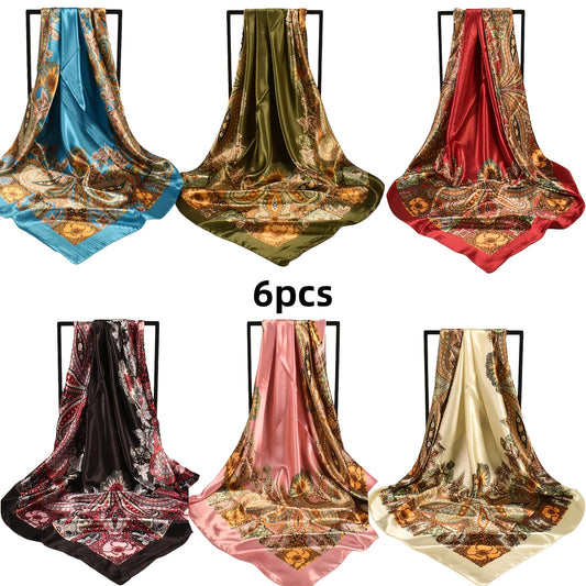 Blossom And Radiate 6 Pack Floral Square Headscarves