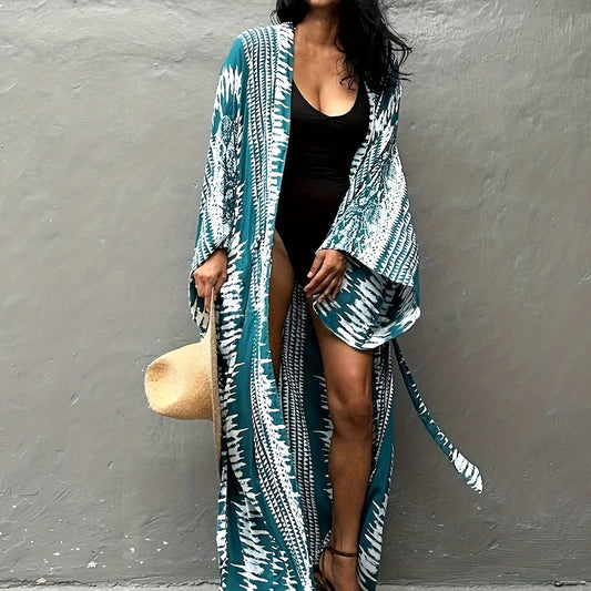 Blossom And Radiate Boho Tie Dye Viscose Beach Cover Up