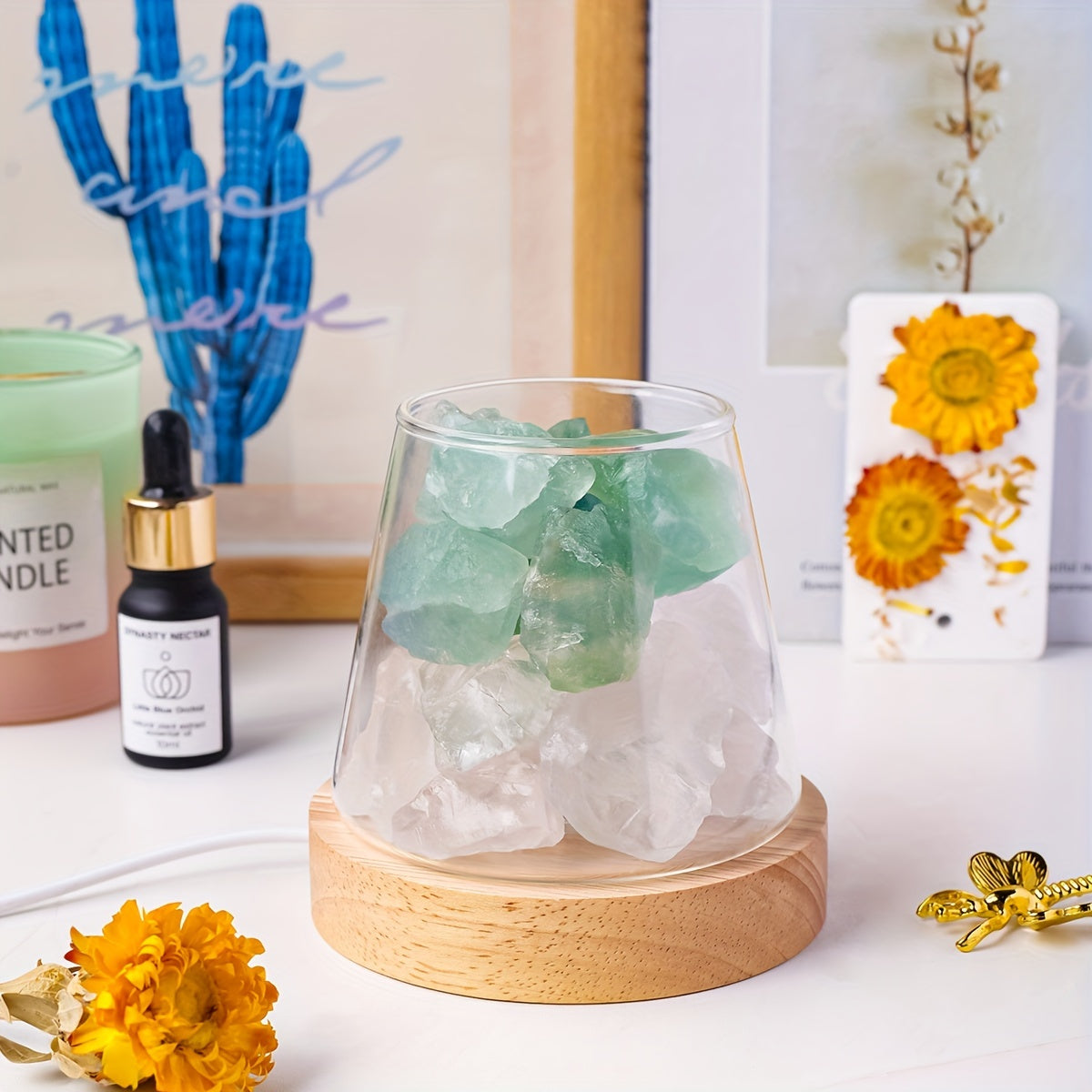 Blossom Radiate Natural Aroma Stone Diffuser USB Lamp