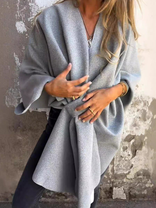 SCACTO Women Elegant Boho Cape Coat Soft Shawl Wrap