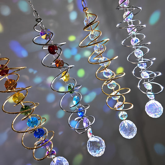 3D Spiral Wind Chime Stabilizer Crystal Pendant Stainless Steel