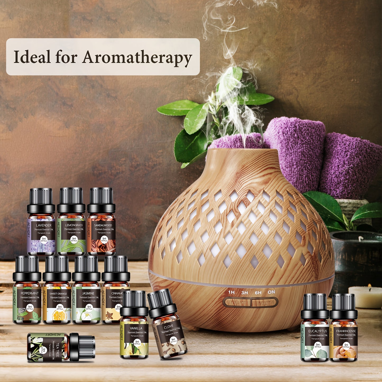 Aroma Diffuser With 12 Oils Set For Large Room Soundwave