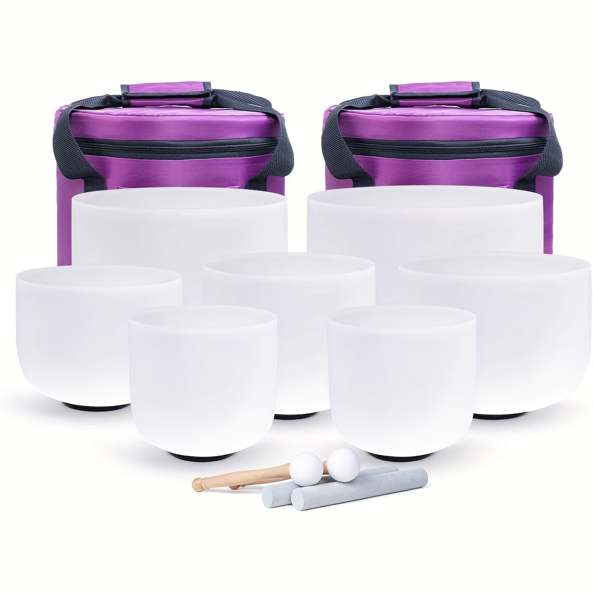 KVKA Crystal Singing Bowls Set Of 7 With Carry Bag